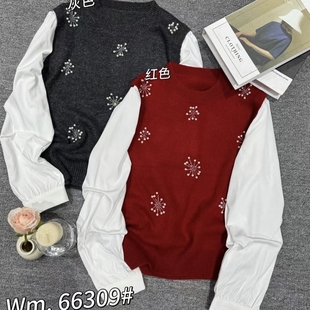 2026春季新款韩系设计感重工钉珠花朵针织马甲女外搭毛衣潮