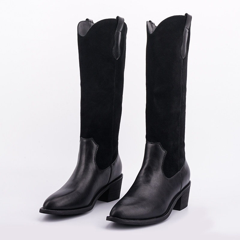 时尚高筒新款尖头瘦瘦靴套筒个性V口真皮韩版推荐,女鞋,西部靴,淘宝优惠券,粉丝福利购,淘宝优惠卷