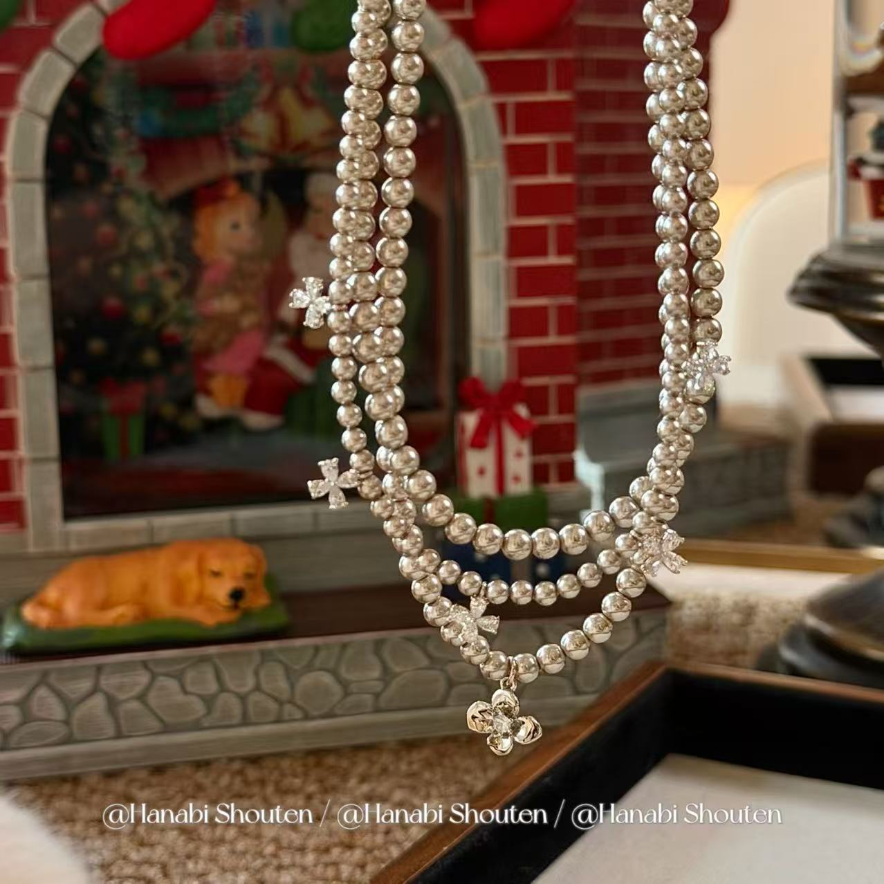 ＜花火商店＞威廉古堡 - 沙漠钛金色人造珍珠项链