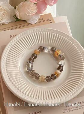 ＜花火商店＞柏林秋日 - 茶色琉璃珠天然黄塔晶手链
