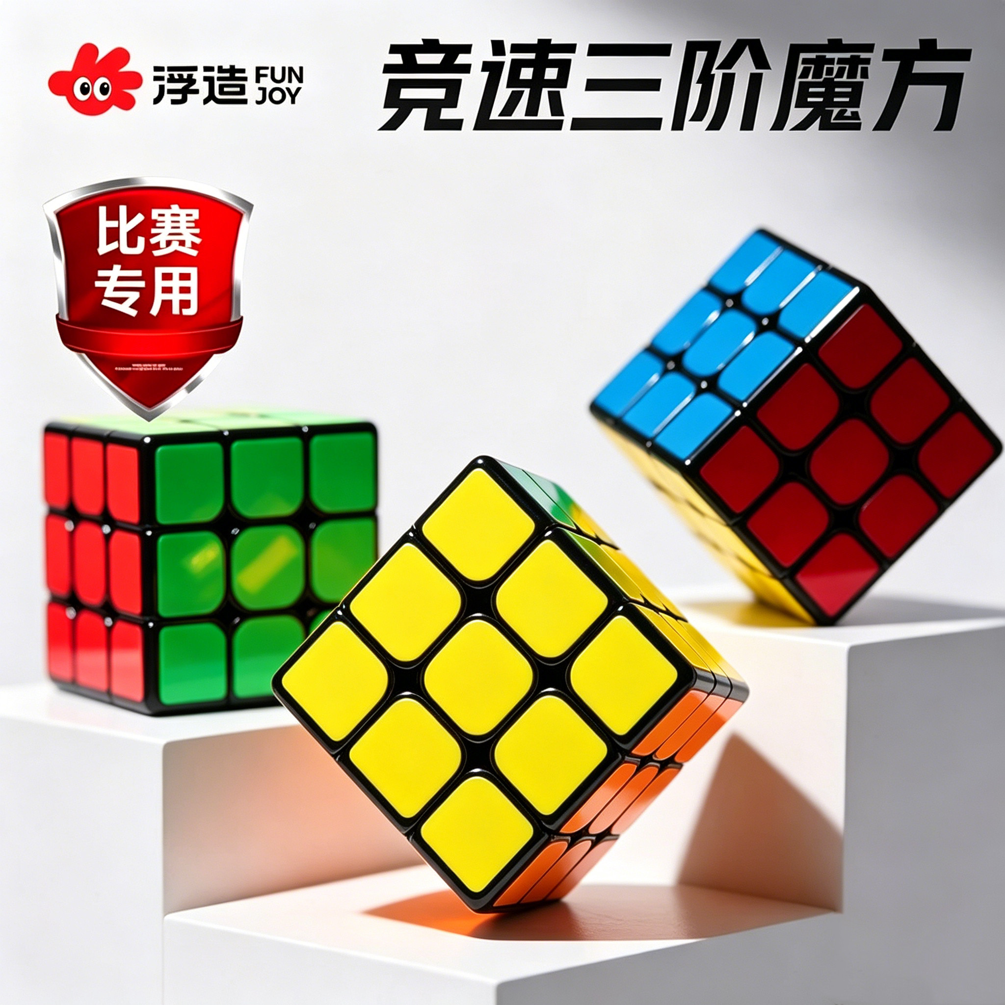 魔方三阶儿童益智玩具正品比赛专用顺滑二阶四阶初学者学生智力 - 实物图