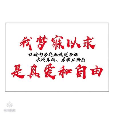 我梦寐以求是真爱和自由登山旗帜音乐节旗摇滚风旗帜爬山旗帜定制
