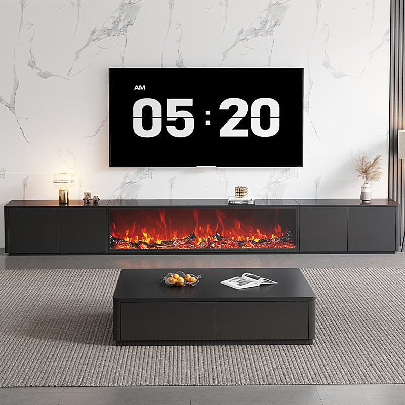 壁炉电视柜茶几组合客厅家用2026新款组合柜地柜高级实木电视机柜