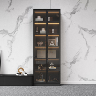 实木玻璃展示柜定制柜子电视柜侧边立柜客厅家用展示柜酒柜置物柜