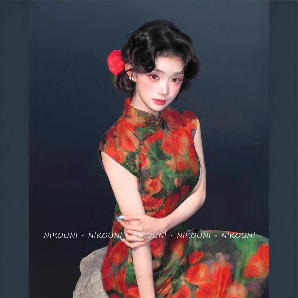 新中式连衣裙女2025新款高端精致国风名媛修身显瘦气质改良旗袍裙
