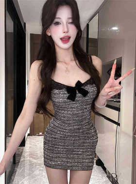 【彤彤推荐】法式蝴蝶结小香风吊带收腰气质设计感短裙夏季68561