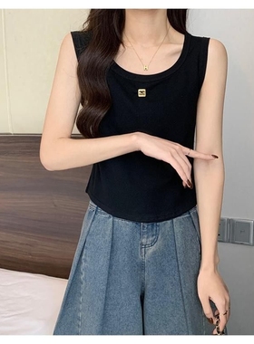 大码内搭打底金属扣吊带背心女宽松显瘦新款百搭上衣美背防走光