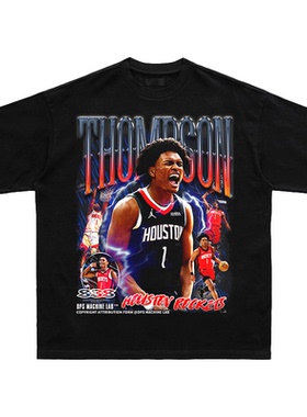 DPS「Amen Thompson」阿门汤普森火箭美式复古印花短袖T恤数码喷