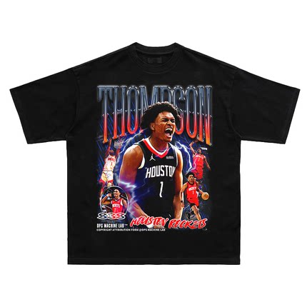 DPS「Amen Thompson」阿门汤普森火箭美式复古印花短袖T恤数码喷