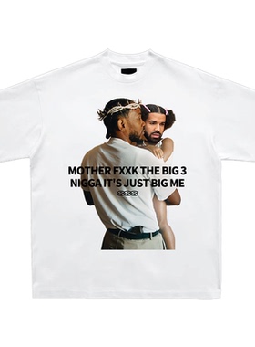 DPS「Kendrick Lamar」美式街头短袖T恤重磅宽松复古高街小领口