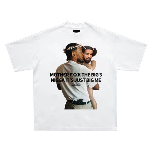 DPS落肩袖嘻哈复古说唱小领口T恤