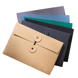 彩色纸质档案袋A4A5A6可定制文件合同绑带信封袋大号明信片收纳袋加厚