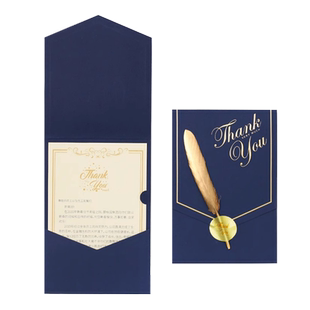 感谢贺卡羽毛烫金贺卡定制公司祝福活动礼品卡送客户员工生日礼物小卡片