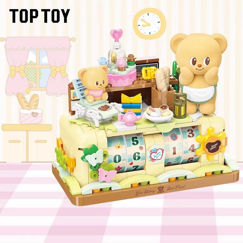 TOPTOY黄油小熊万年历黄油小熊甜品店积木桌面摆件可爱生日礼物,玩具/童车/益智/积木/模型,普通塑料积木,淘宝优惠券,粉丝福利购,淘宝优惠卷