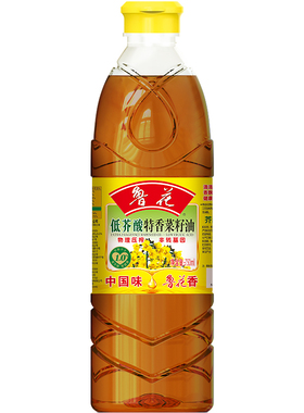 鲁花 低芥酸特香菜籽油750ml*1 非转基因 物理压榨小瓶食用油团购