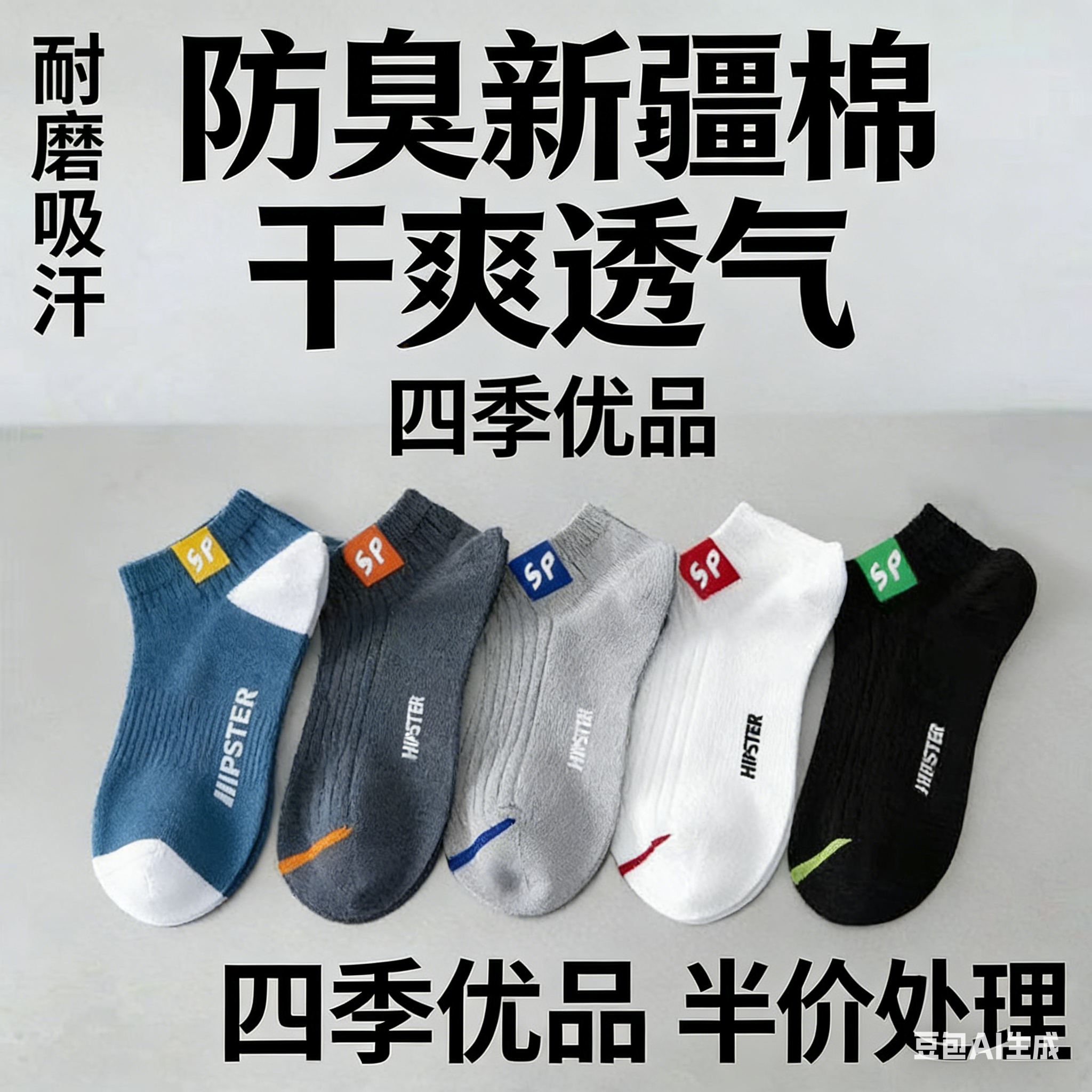 新疆棉防臭短袜男女秋季透气吸汗运动袜薄款船袜运动短袜棉袜四季,女士内衣/男士内衣/家居服,短袜,淘宝优惠券,粉丝福利购,淘宝优惠卷