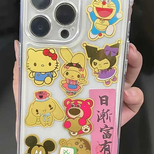 黄金手机贴足金999哆啦a梦足金玉桂狗凯蒂猫美乐蒂黄金手机贴贴纸