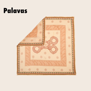 PALAVAS鹤秋同款阿拉贡往事丝巾夏季印花大尺寸桑蚕丝方巾女原创