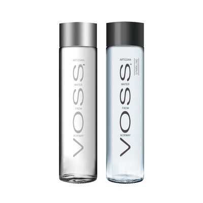 芙丝voss挪威天然水苏打水375ml/800ml大玻璃瓶黑珍珠餐厅椰裹
