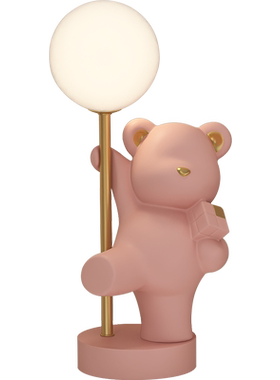 小熊可爱风生日礼物儿童粉色台灯