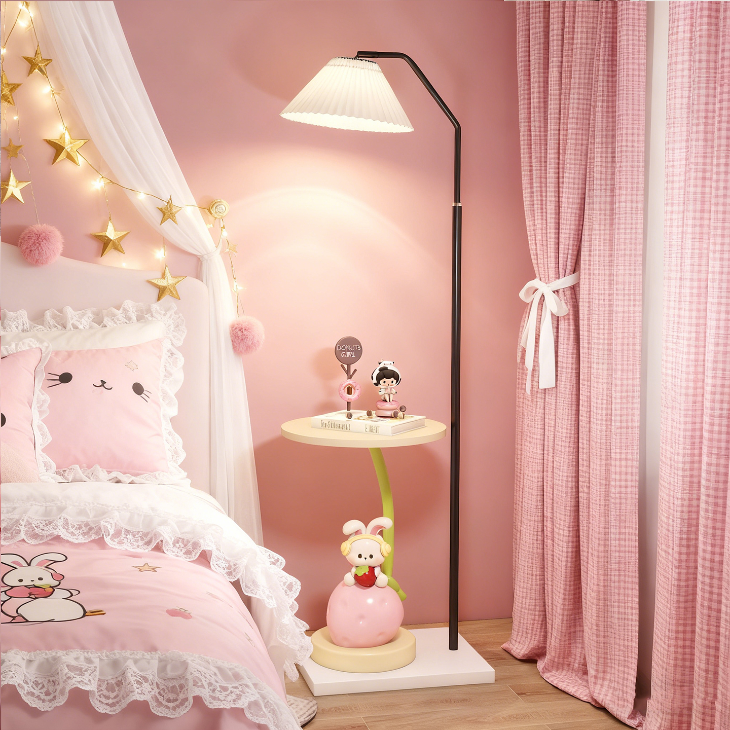 创意兔子落地灯卧室床头柜客厅沙发旁边氛围感可爱床头灯装饰台灯