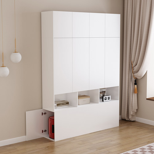 榻榻米床头床尾开门衣柜带顶柜主卧室床1.5m衣柜一体组合简约现代