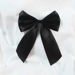 饰日系可爱百搭饰品 黑色胸花大蝴蝶结别针丝带胸针衣领配饰胸前装