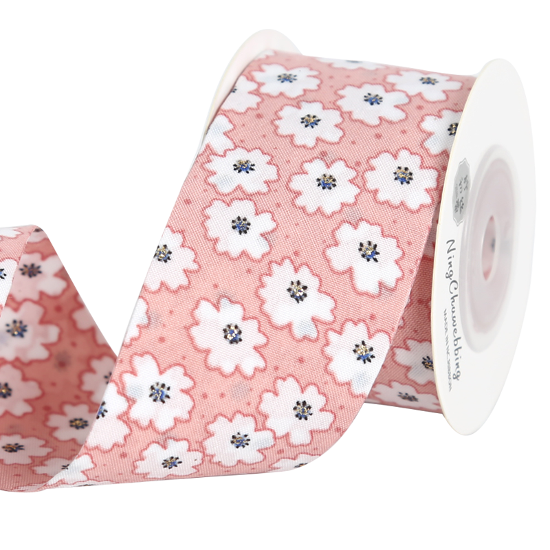 金粉碎花朵其他丝带绸带diy手工粉发饰材料彩带缎带diy饰品配件