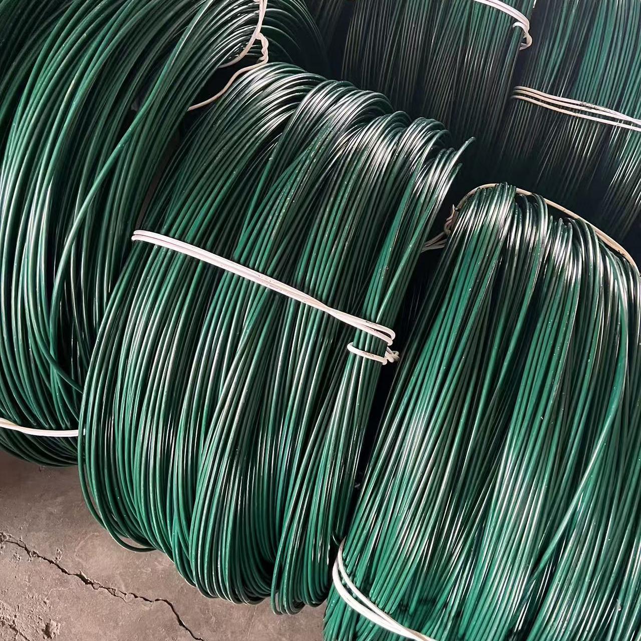 涂塑铁丝包胶丝园艺塑胶铁丝墨绿色捆扎铁丝2mm3mm4mm5mm手工艺丝
