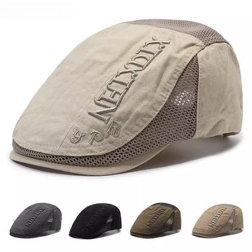 帽子男士夏季网眼鸭舌帽2025新款老年人爸爸老头遮阳前进帽男夏