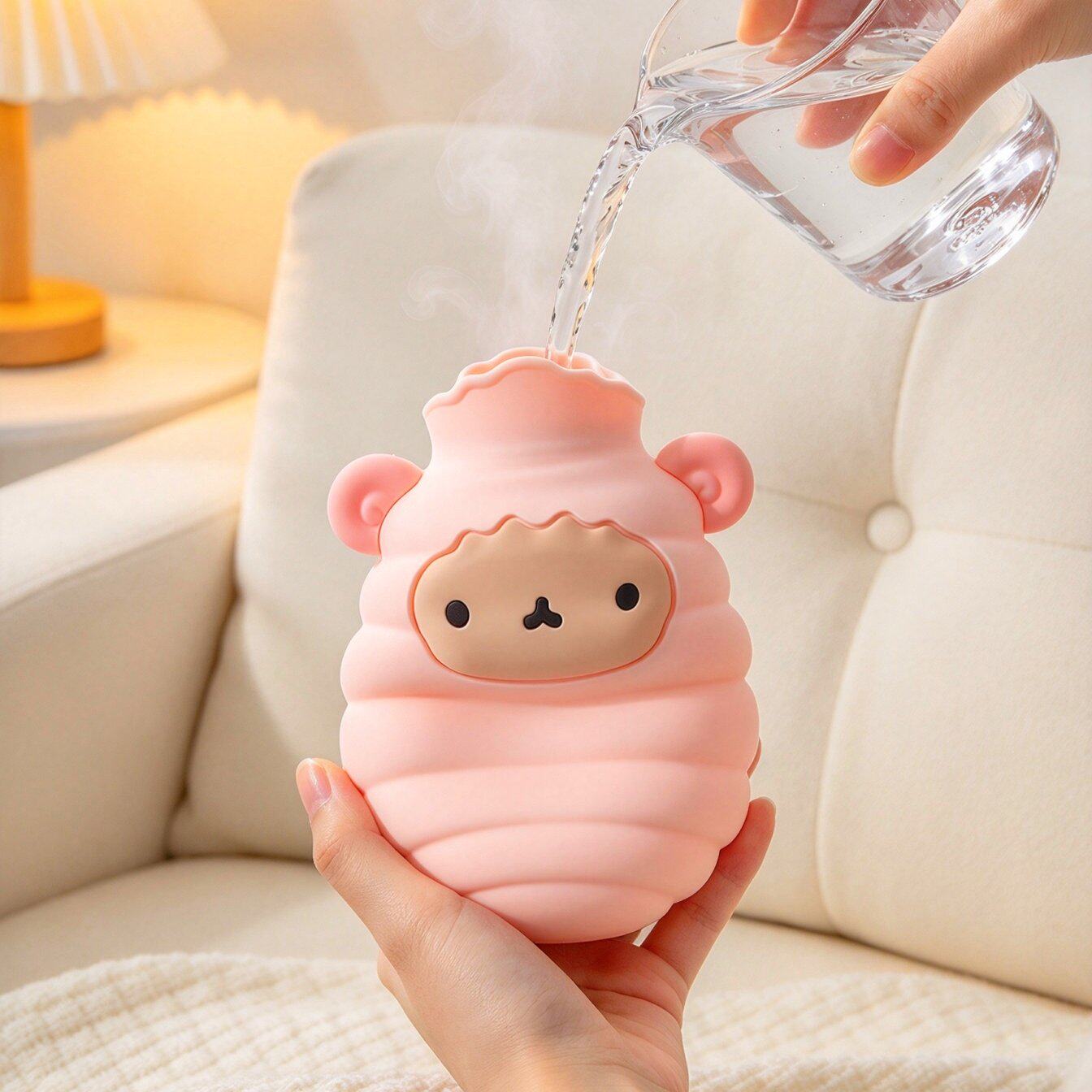 迷你热水袋硅胶暖水袋热敷神器冬季注水加热暖手袋女生痛经暖手宝