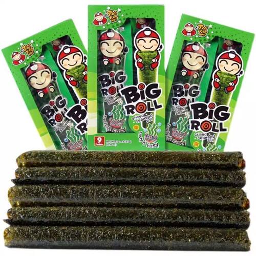 老板仔海苔卷27g/盒装泰国进口烤脆紫菜卷爆款经典海苔零食即食品