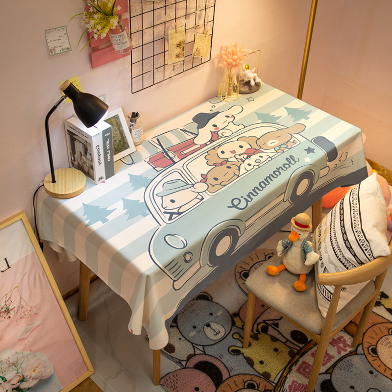 可爱书桌布玉桂狗卡通防水免洗家用长方形餐桌布儿童房桌垫可定制