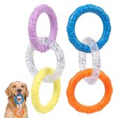 狗狗玩具拉力圆环磨牙耐咬洁齿互动TPR连环耐咬宠物狗狗磨牙玩具