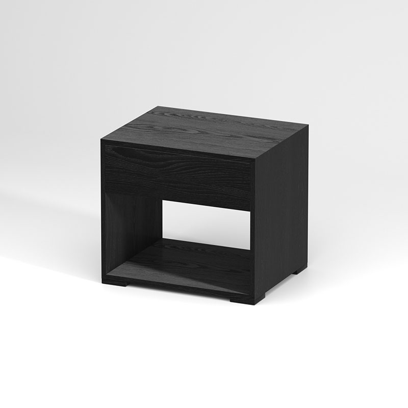 意式极简北欧轻奢简约床头柜设计师简洁小卧室抽屉现代黑色床边柜