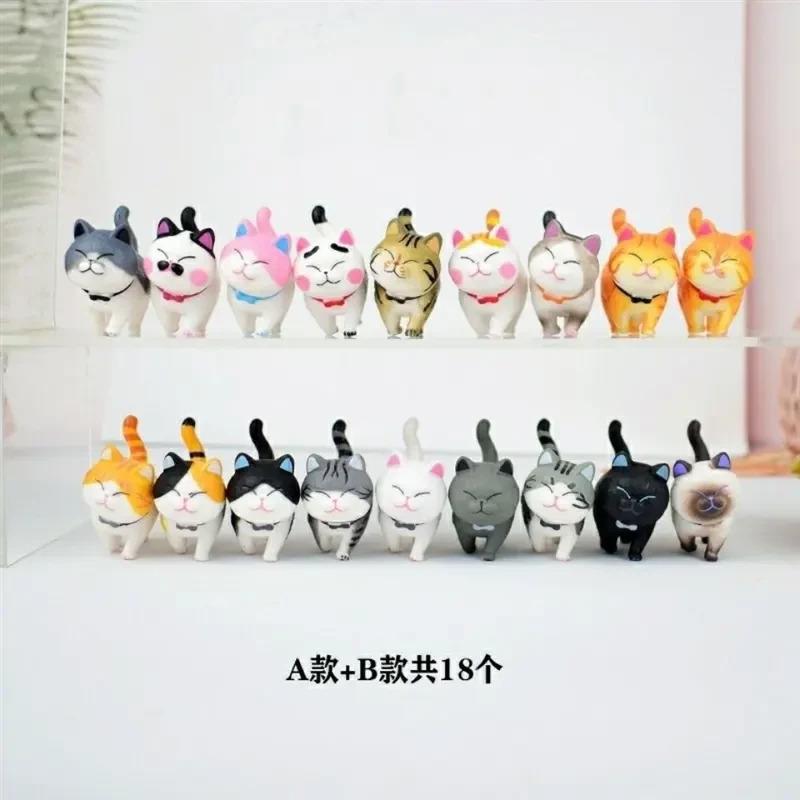 迷你猫咪摆件新品九只猫咪玩具套装铃铛公仔摆件小孩玩具猫礼物