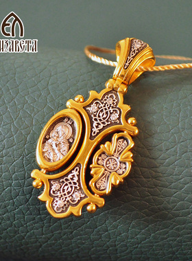 俄罗斯复古吊牌纯银挂坠男女情侣项链欧式颈饰8466时尚