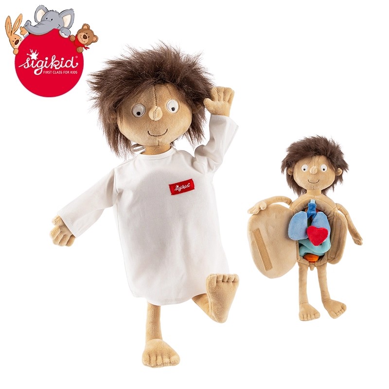 sigikid德国 早教玩偶儿童益智我们的身体毛绒玩具身体器官认知