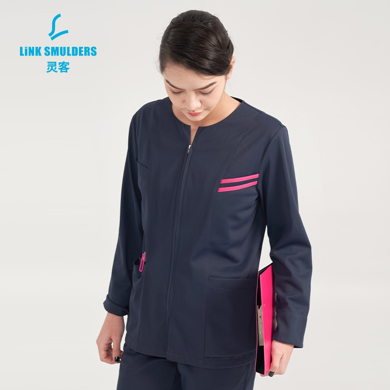 灵客春秋季医师服护士服女长袖拉链开衫上衣工作制服