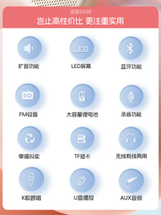 索爱S538无线2.4G小蜜蜂可插卡蓝牙喇叭手持教师扩音器麦克风专用