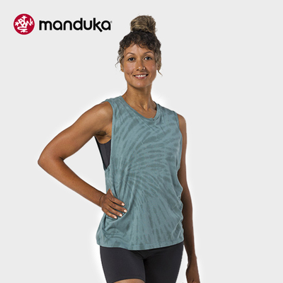 Manduka青蛙2025夏季新款无袖瑜伽T恤裸感舒适宽松背心上衣女