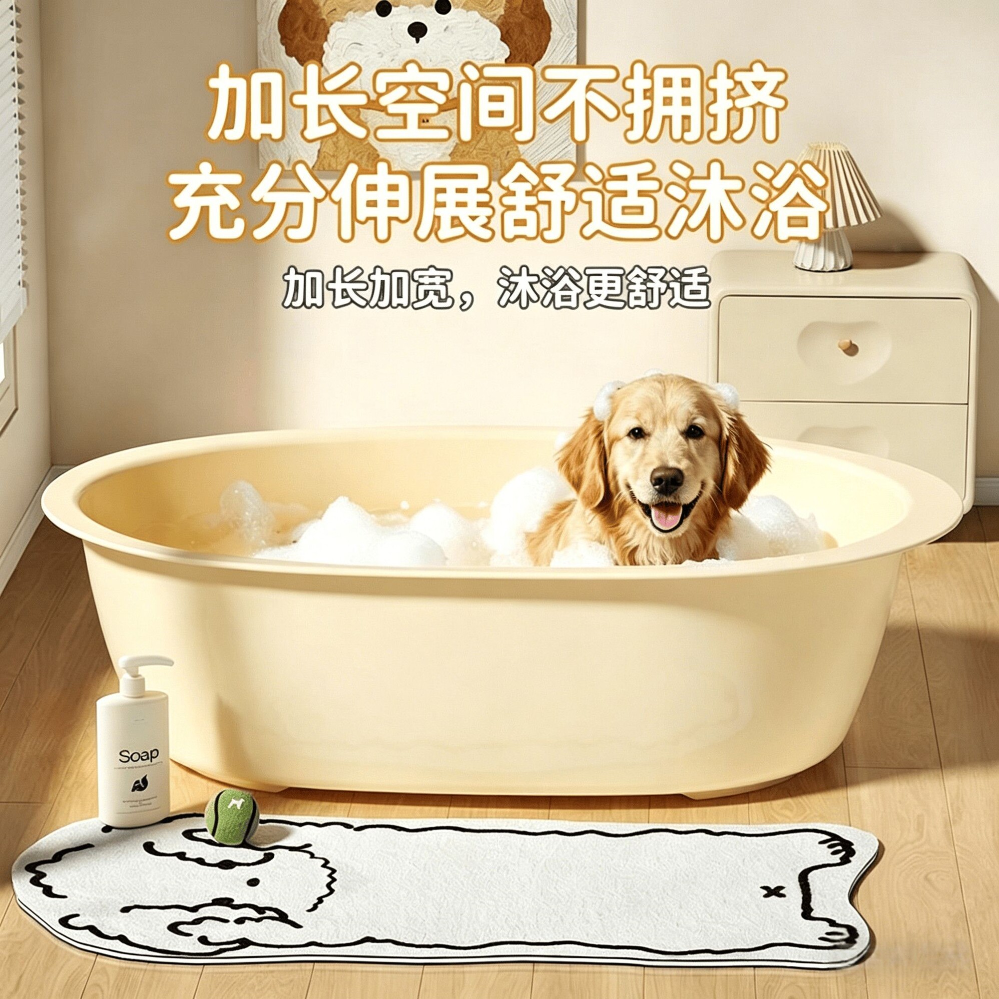 宠物狗狗洗澡盆专用洗澡盆猫咪泡澡家用防外溅大容量浴缸洗浴盆