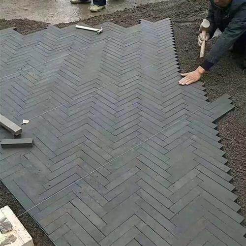 仿古青砖地砖 古建条砖庭院铺地青砖 小青砖铺地广场人字砖青砖y