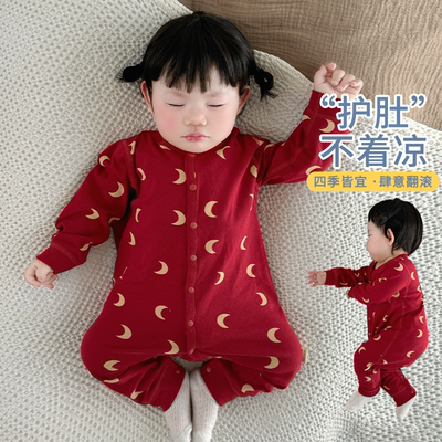婴儿连体衣春秋款59码红色衣服