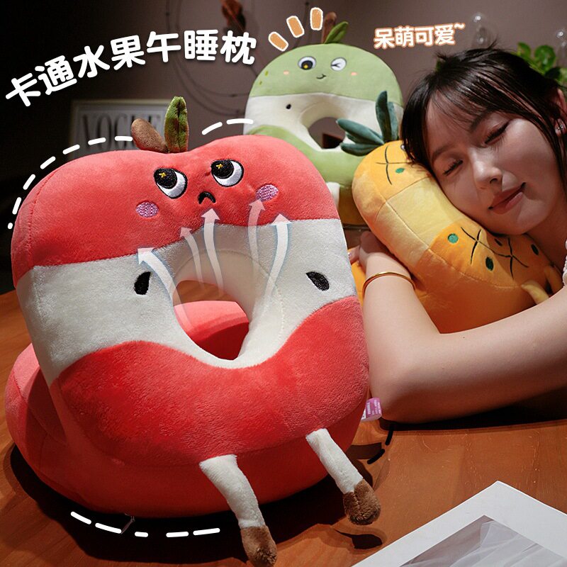 卡通水果午睡枕小学生学校专用办公室趴睡午休靠椅护颈枕趴睡枕