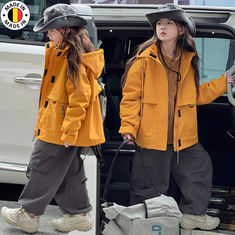 德国Diverse女童冲锋衣三合一加棉加厚外套儿童春秋冬工装裤套装