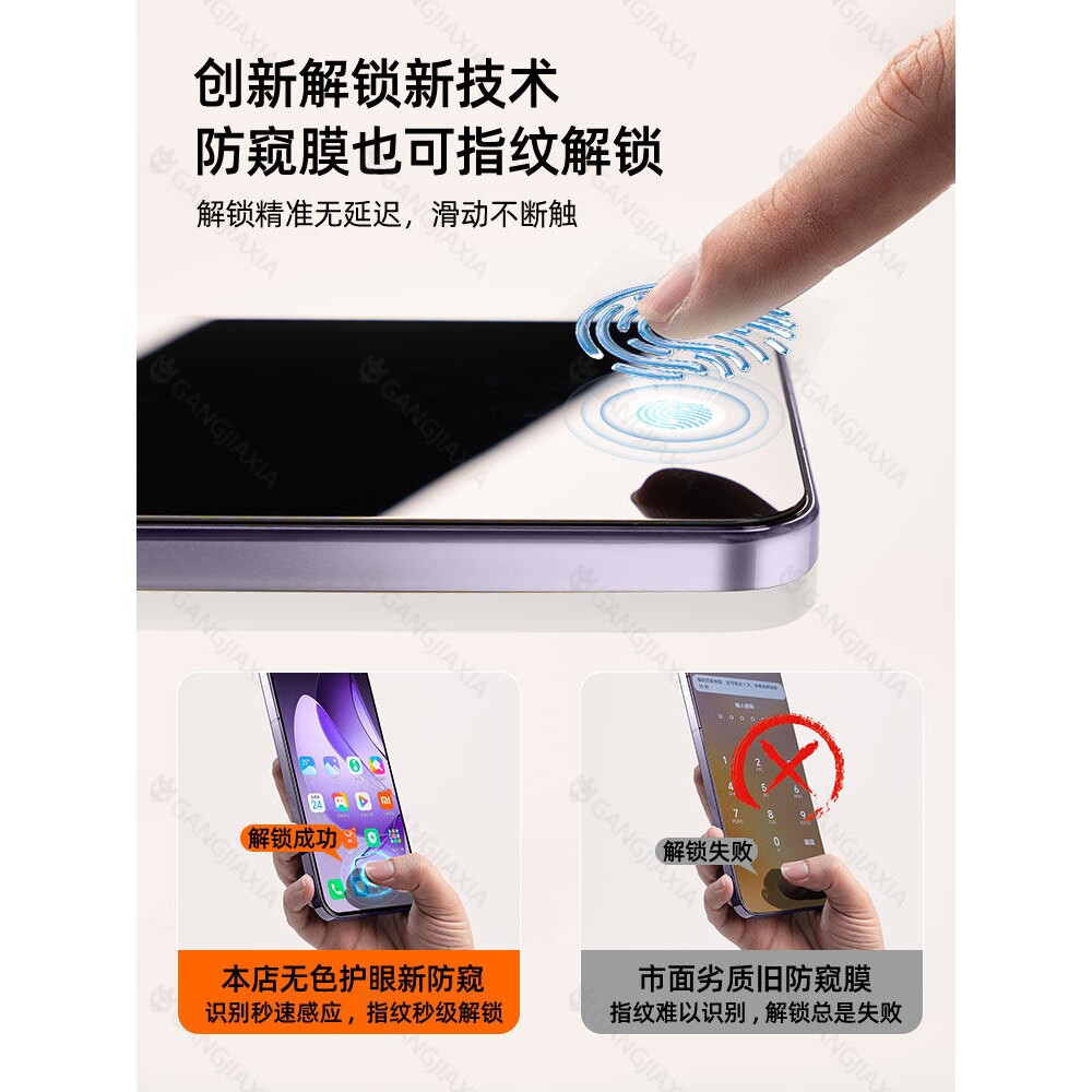 德国蓝猩[秒解锁]适用opporeno13防窥钢化膜reno8Pro手机膜oppo7por6防窥膜oppok12全屏防摔reon5/5K保护k12