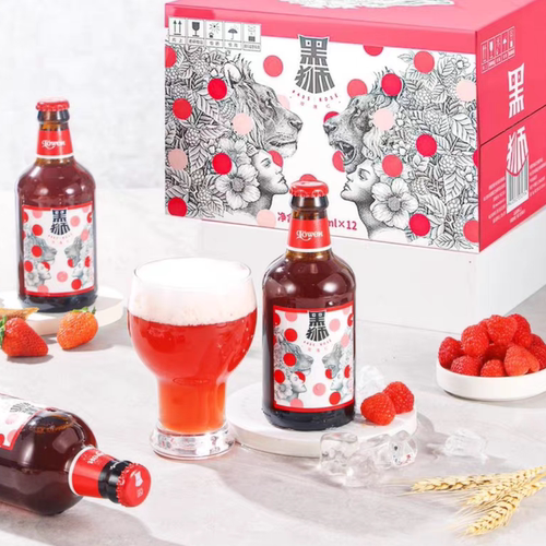 山姆黑狮485玫瑰红果酒型啤酒比利时进口覆盆子果汁聚会果酒