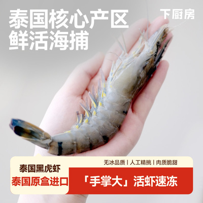 下厨房泰国黑虎虾活虾鲜冻大虾大海鲜深海大虾海鲜水产火锅食材