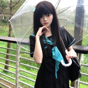 学院风日系校供感制服套装女夏季水手服上衣百褶裙两件套连衣裙